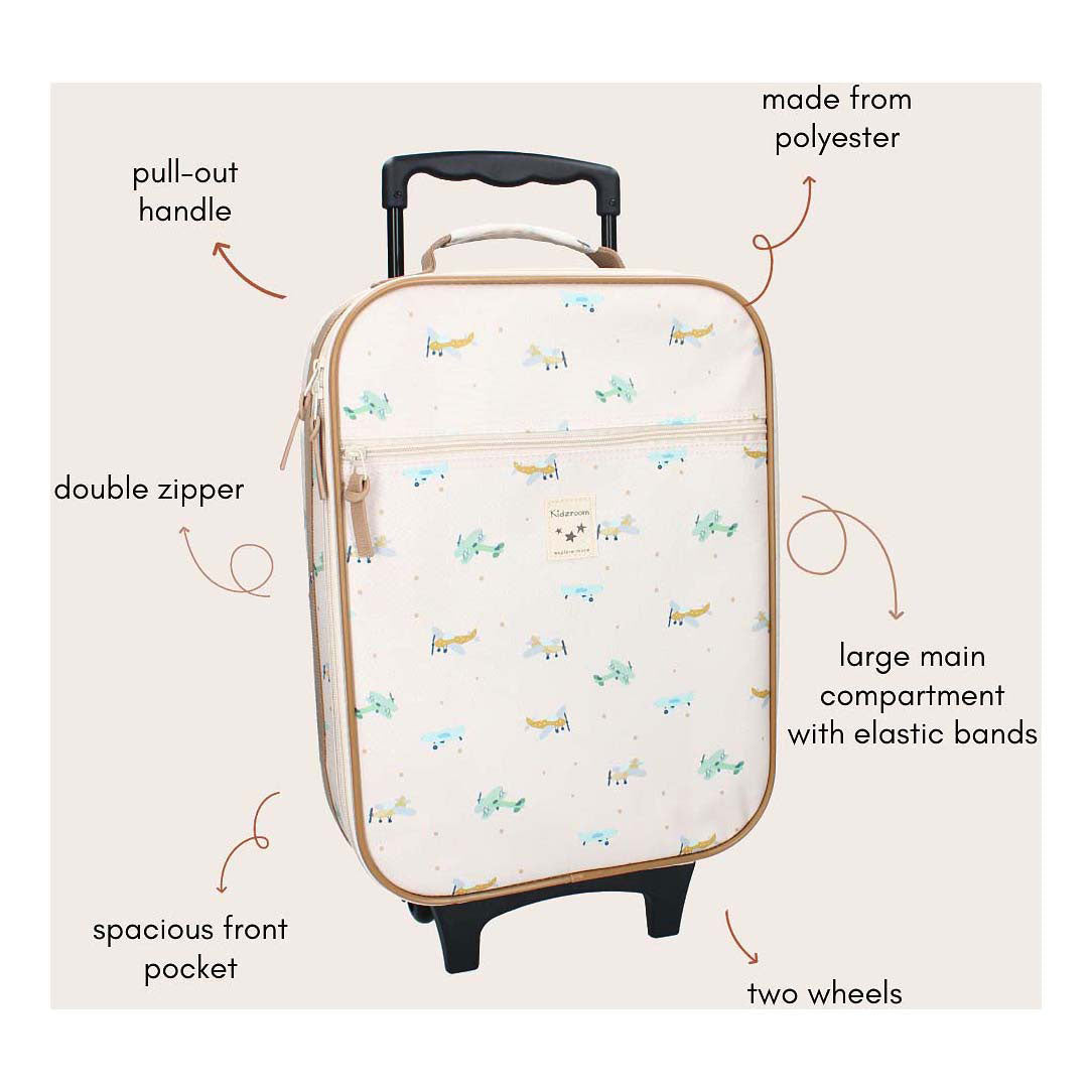 Valigia trolley Kidzroom chiacchiere - aeroplani