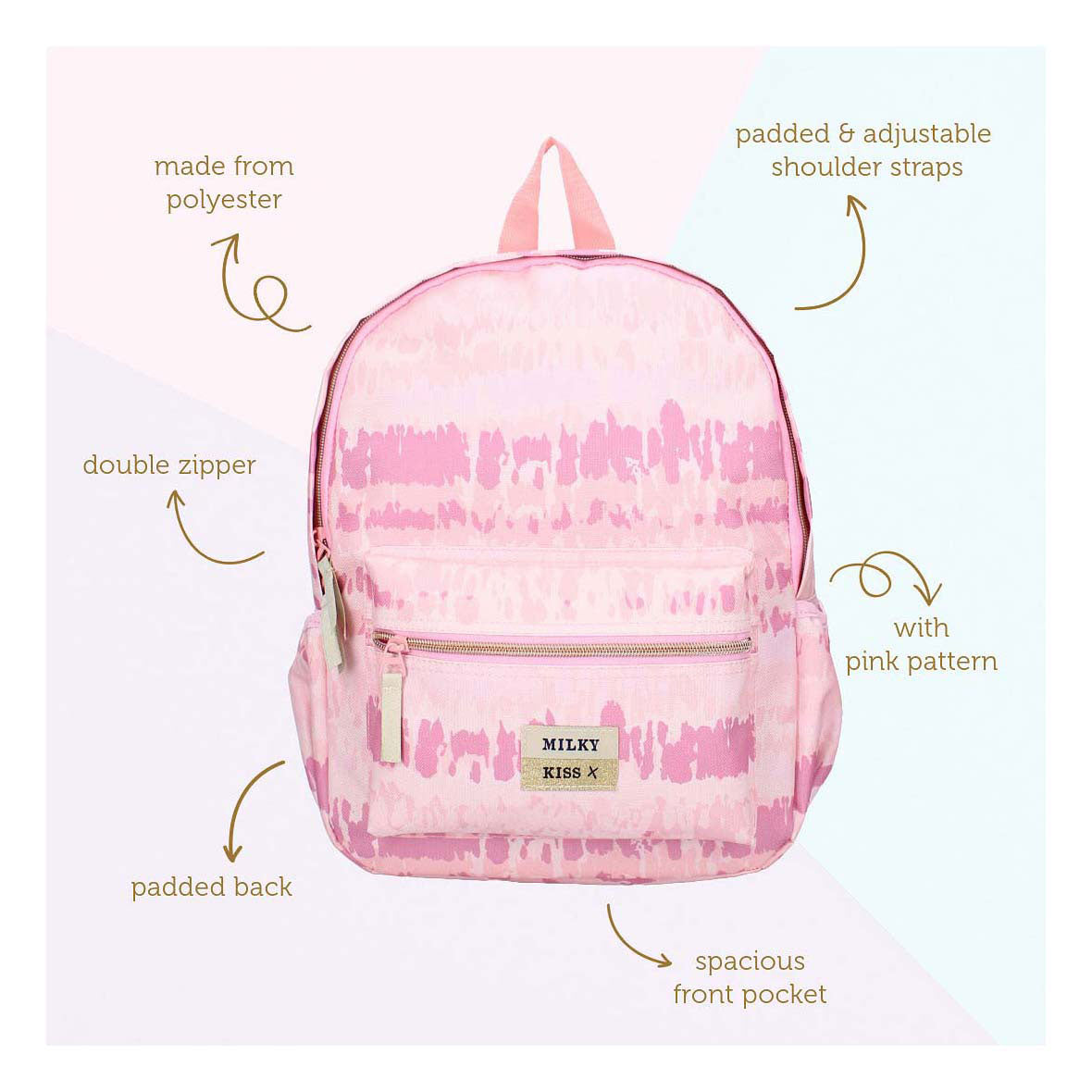 Mochila Milky Kiss amor y risas - rosa