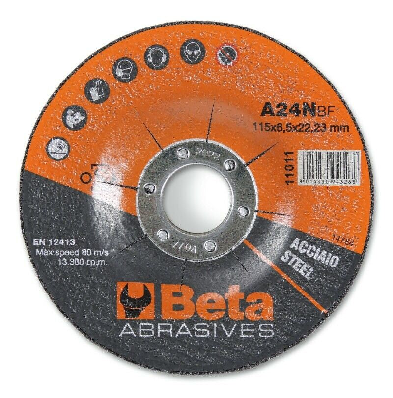 Brake beta -Braads strumenti Ø125 mm per acciaio con centro continuo (10 pezzi)