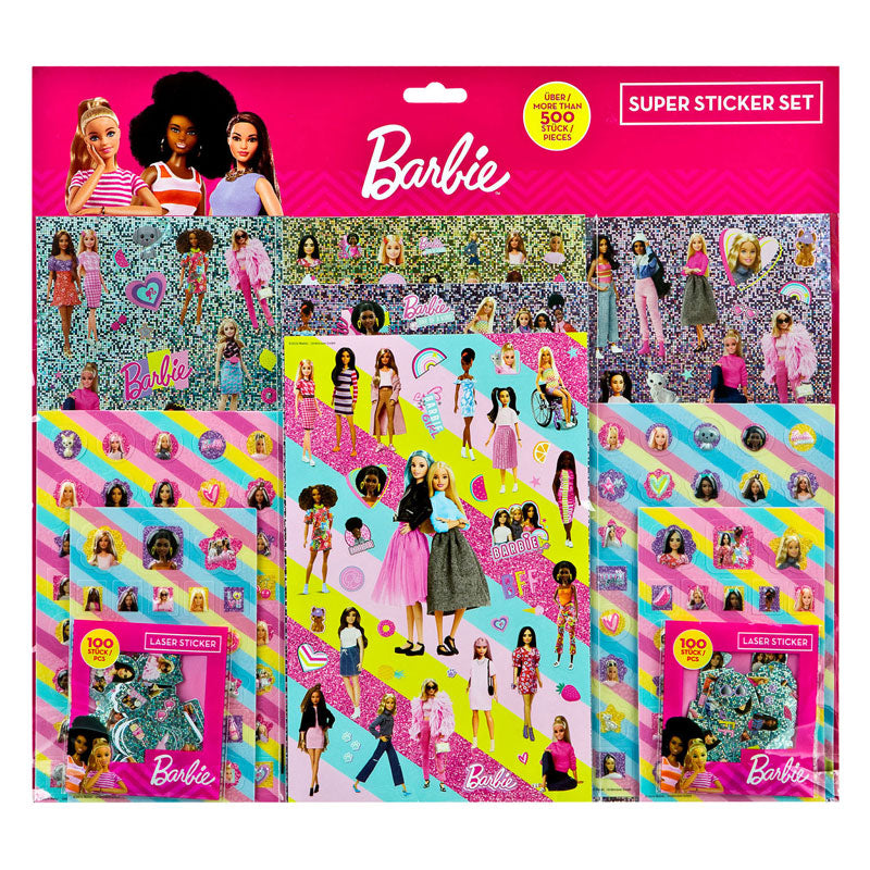Súper súper pegatina encubierto Barbie