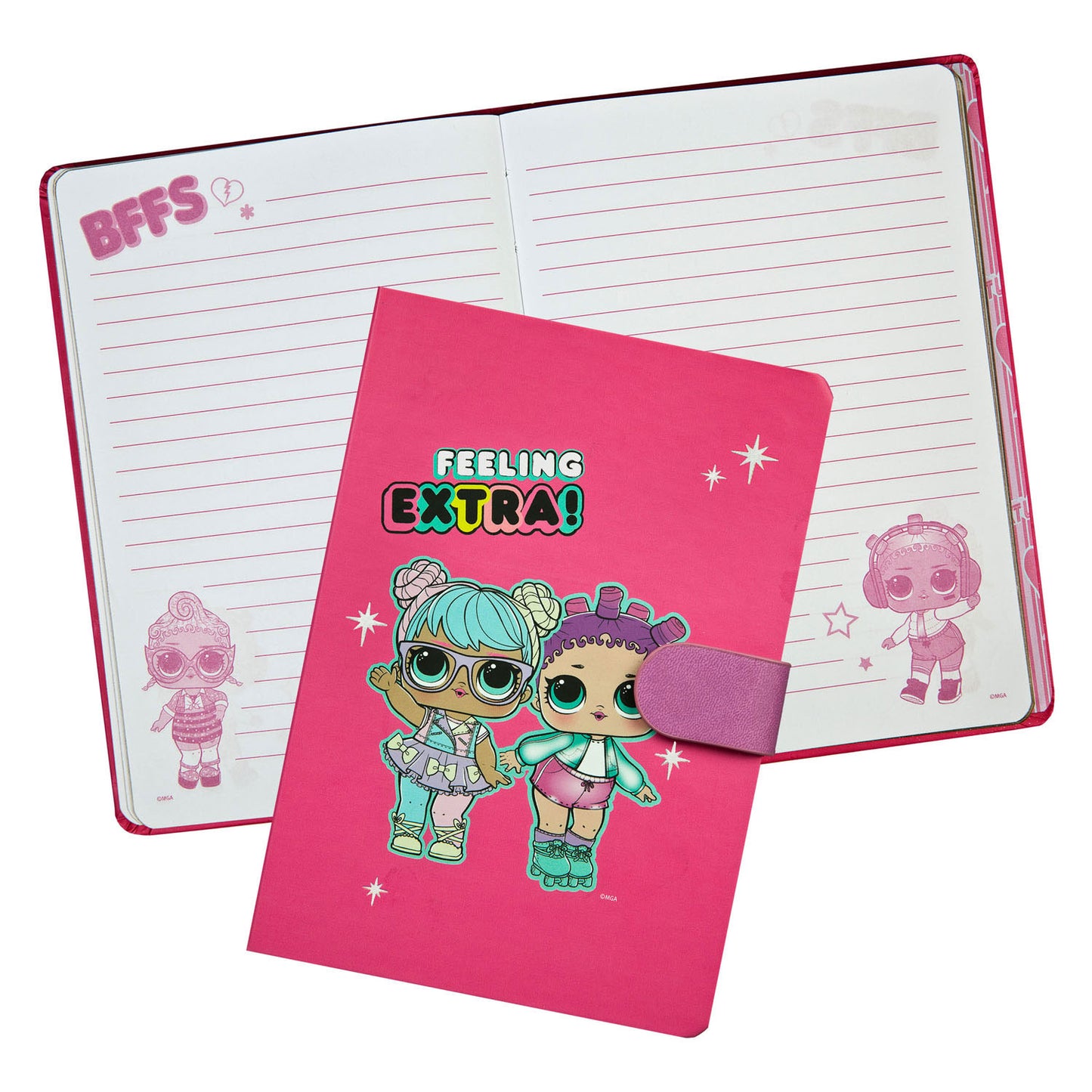 Cuaderno sorpresa con tapa magnética y cierre magnético.