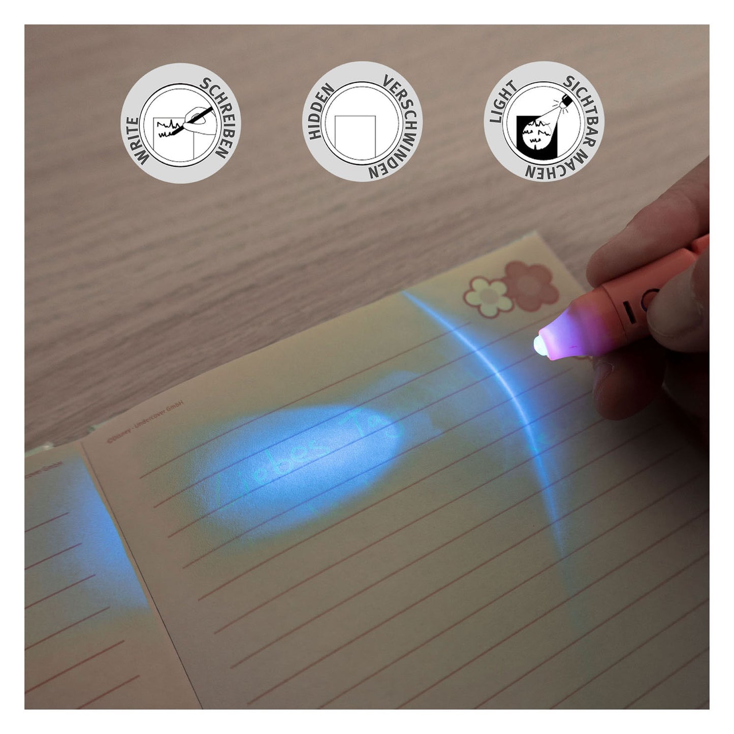 Diario segreto sotto copertura Mouse Minnie con UV-Pen