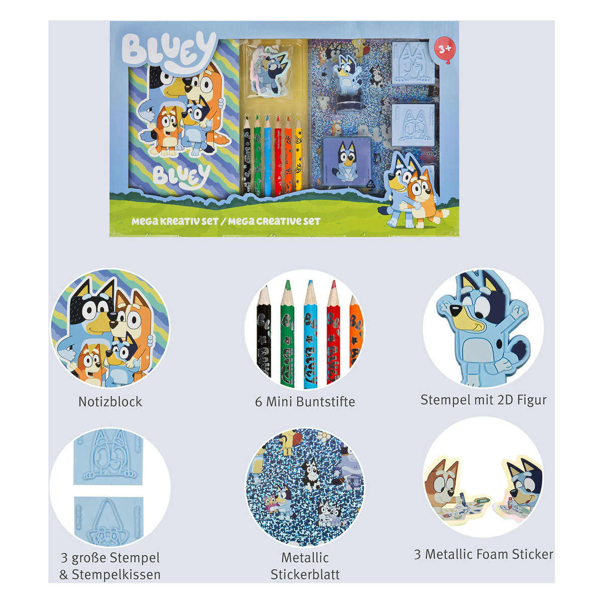 Set mega colori e timbri Undercover bluey - 15 pz.