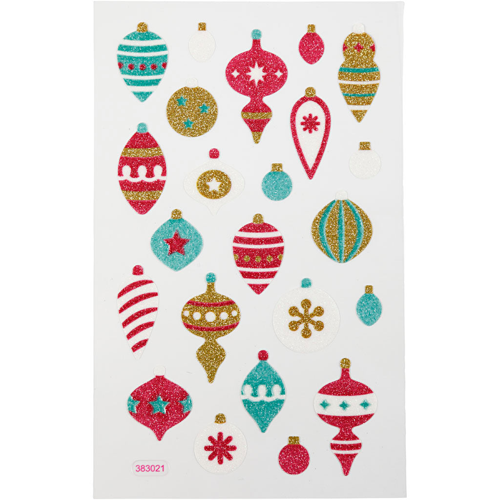 Adesivi glitter Creative Company, palline di Natale, foglio 10x16 cm, 1 foglio