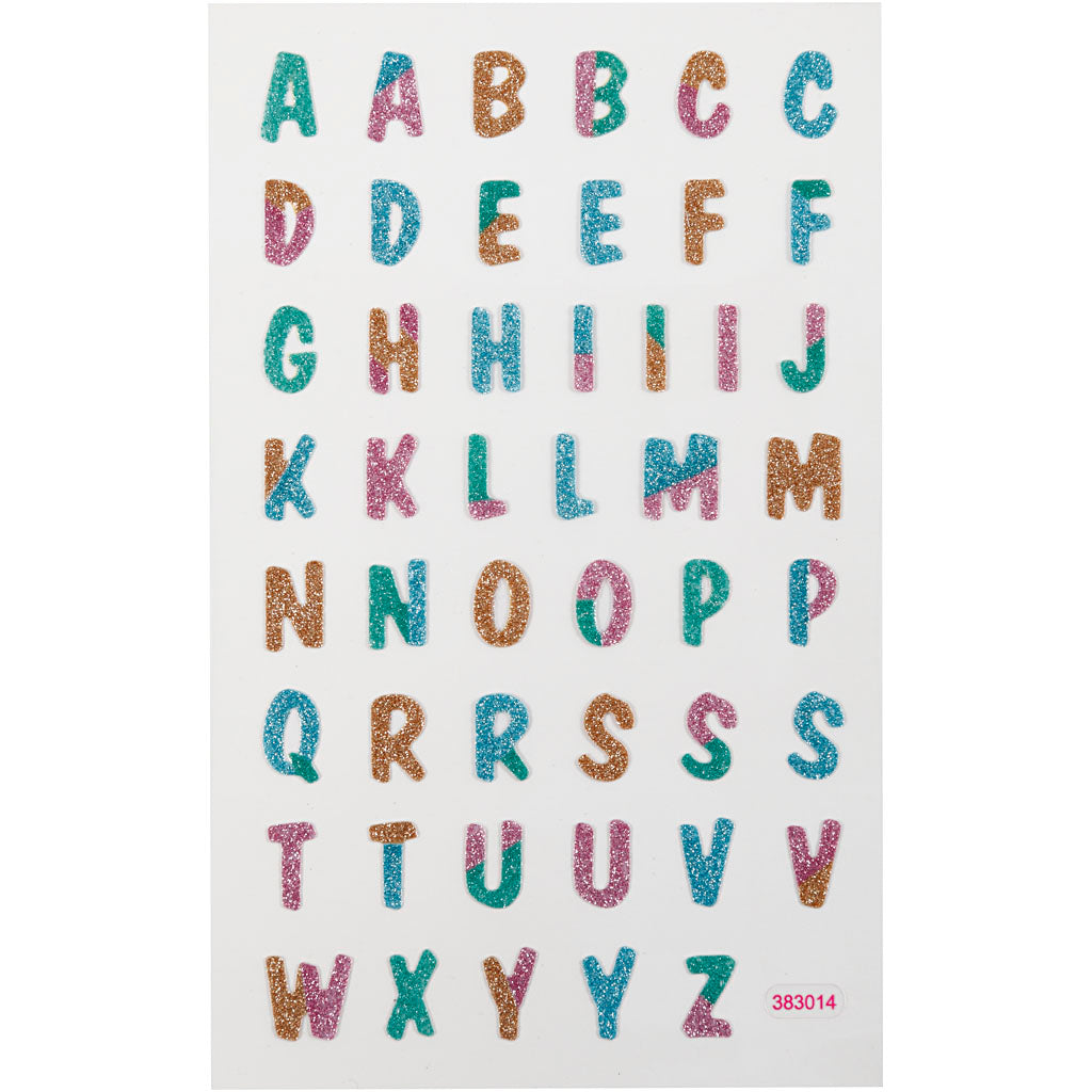Adesivi glitter Creative Company, lettere, foglio 10x16 cm, 1 foglio