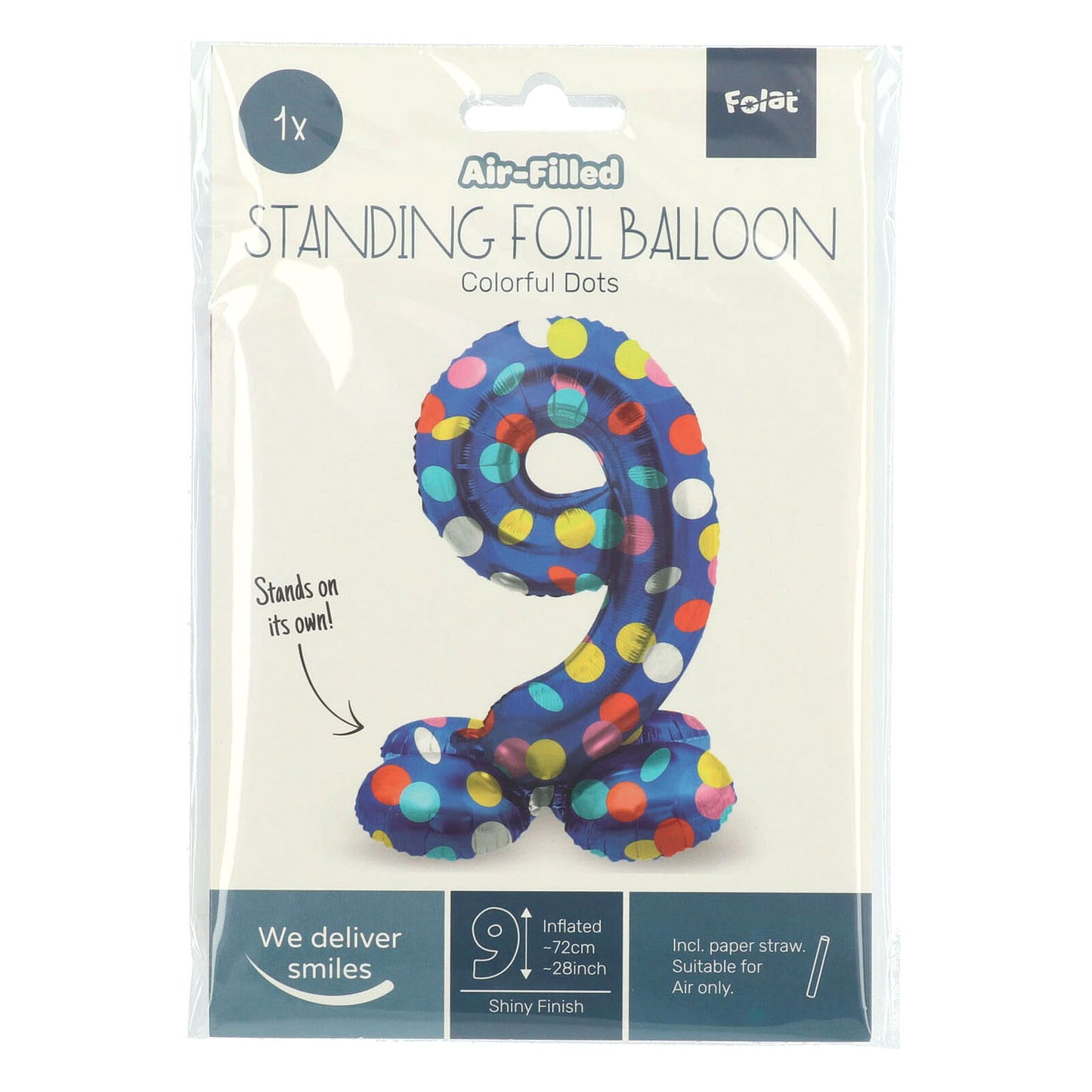 Punte colorate in palloncino in pellicola in piedi Figura 9 - 72 cm