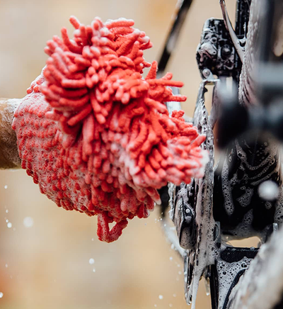 Lavando rosso microfibra rossa