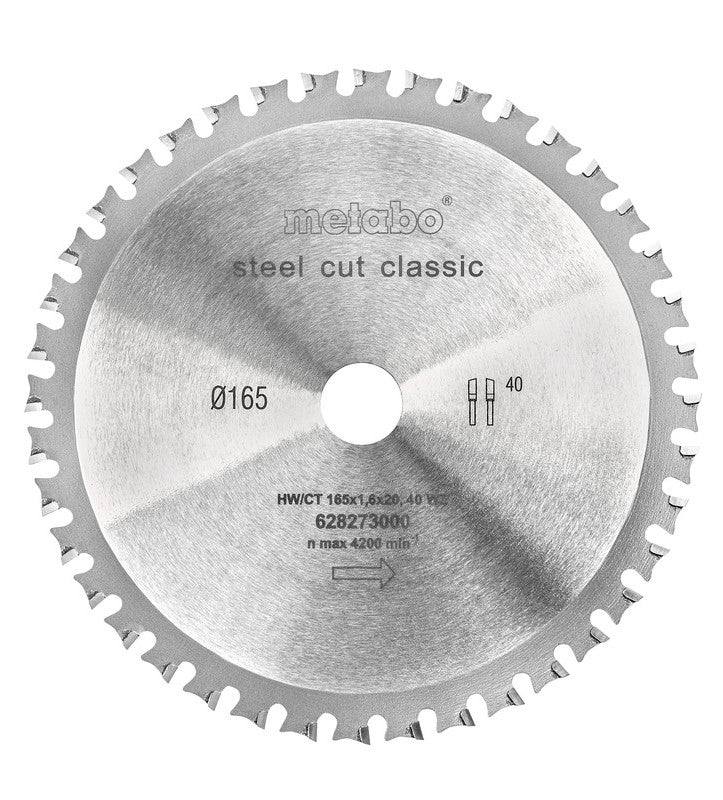 Accessori Metabo lama per sega circolare taglio acciaio classico ø165x20 z40 wz 4? -628273000
