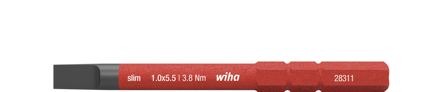 Cuchilla reversible Wiha | ranura 5,5 x 75 mm | aislado vde | 1 pieza - 34581 34581