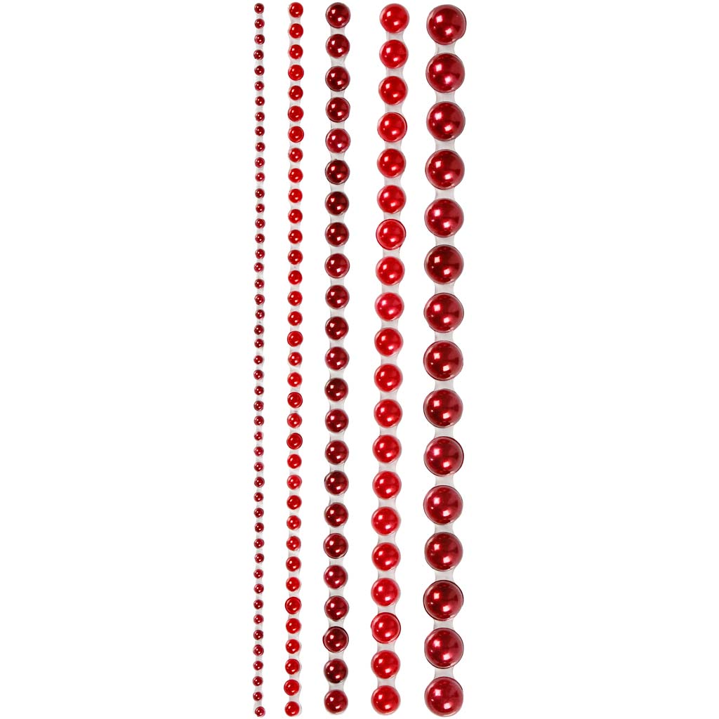 Perline Half Stick Vivi Gade, misura 2-8 mm, rosse, 140 pezzi 1 scatola