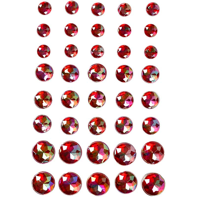 Strass Vivi Gade, misura 6+8+10 mm, rosso, 40 pezzi 1 scatola
