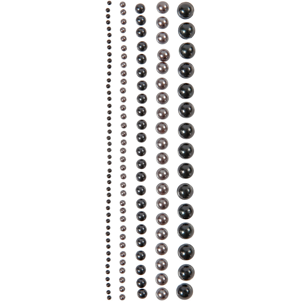 Perline Half Stick Vivi Gade, misura 2-8 mm, nero, grigio antracite, 140 pezzi 1 scatola