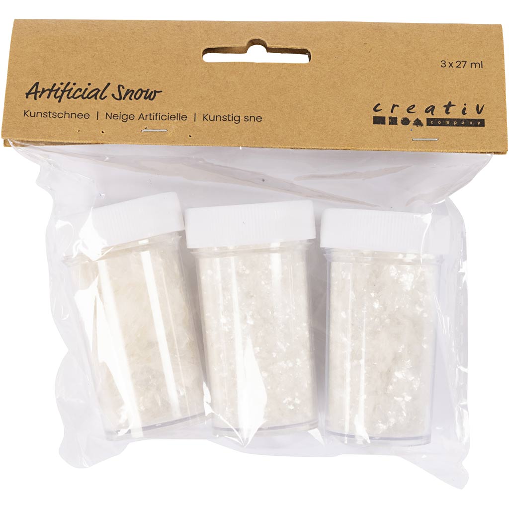Neve artificiale Creative Company, glitter bianca, 3x27 ml 1 scatola