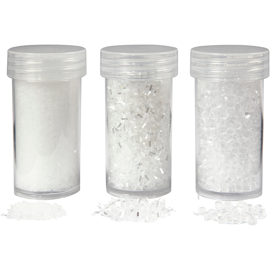 Creative Company Art Sneage White Glitter, 3st.