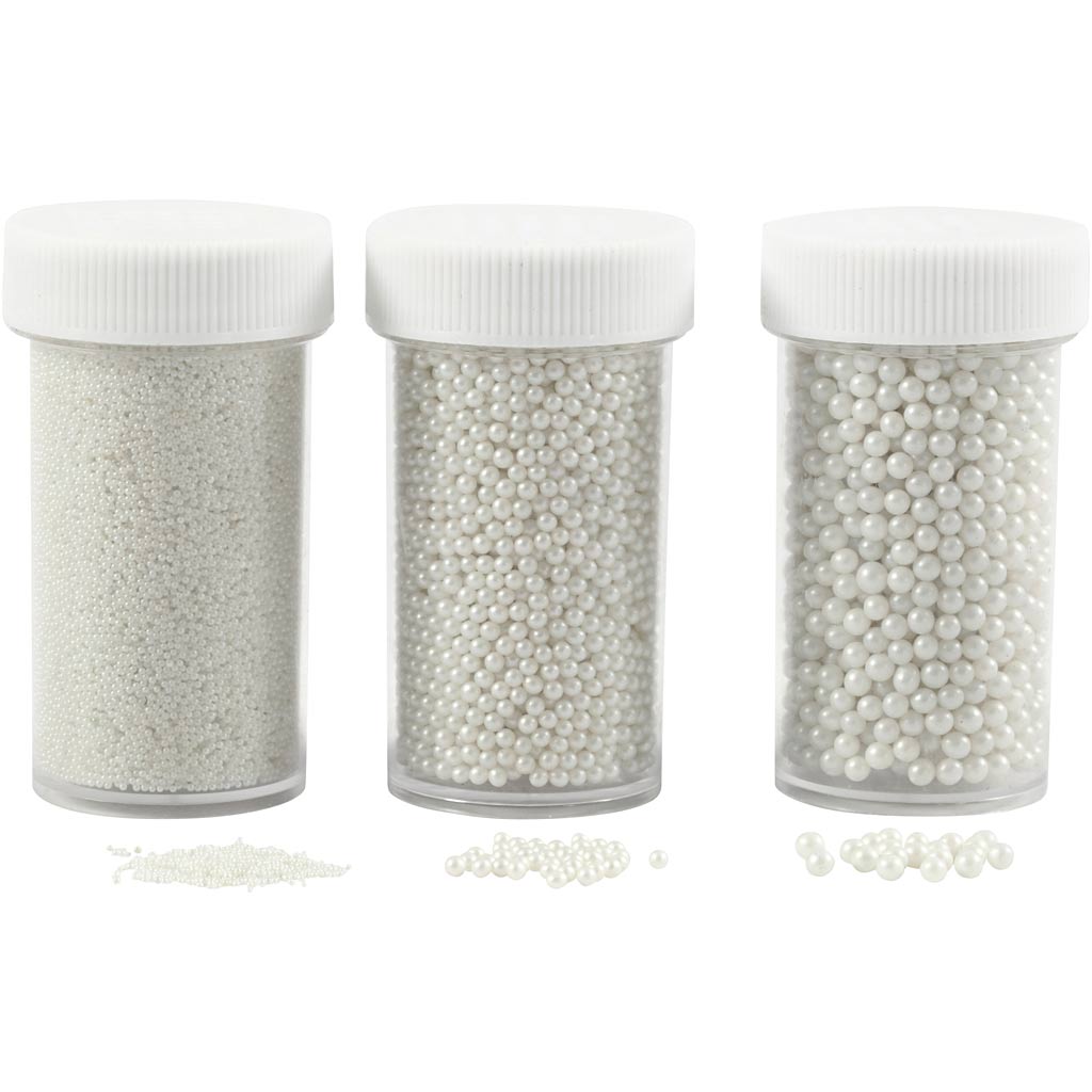 Creativ Company Mini Stone Divers of Glass Pearl Powling, 3x45 gramos