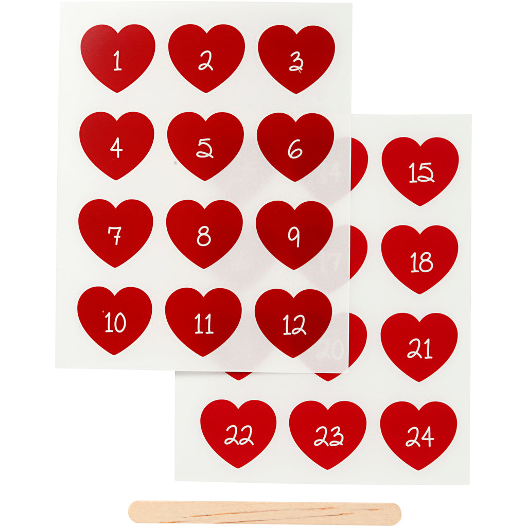 Creativ company pegatinas para frotar, figuras de adviento, al: 32 mm, a: 28 mm, hoja 12,2x15,3 cm, rojo, 1 caja