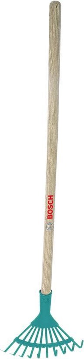 Klein toys bosch tuin bladhark - speelgoed - incl. houten steel en een ophangoog - groen