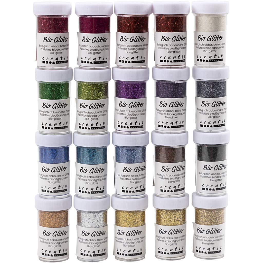 Creativ empresa bio destellos, varios colores, 20x27 ml 1 caja