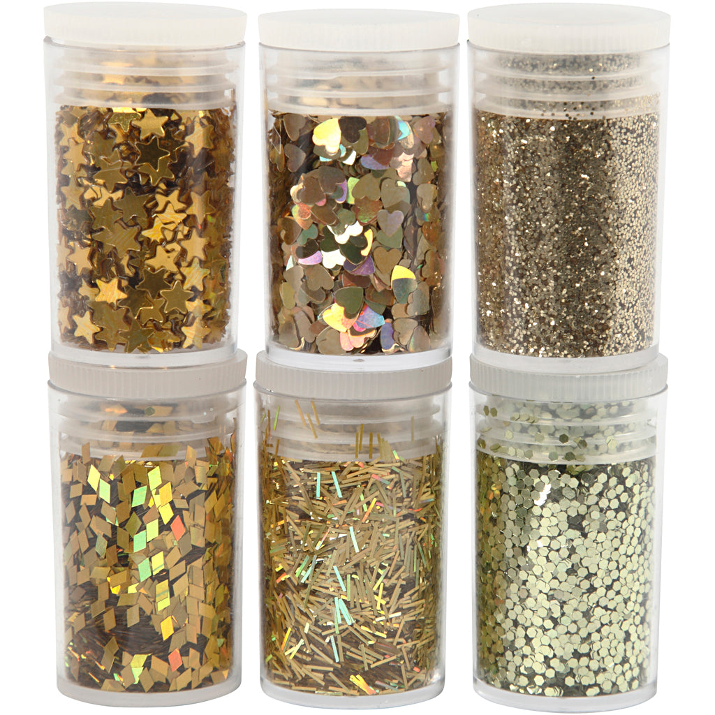 Creative Company Glitter e Paileteten Gold, 6x5gr