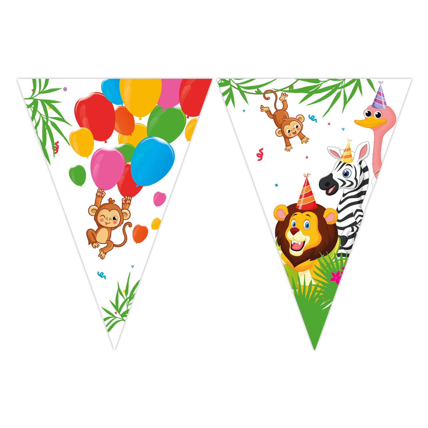 Línea de bandera de papel FSC Jungle Globos. 3mtr.