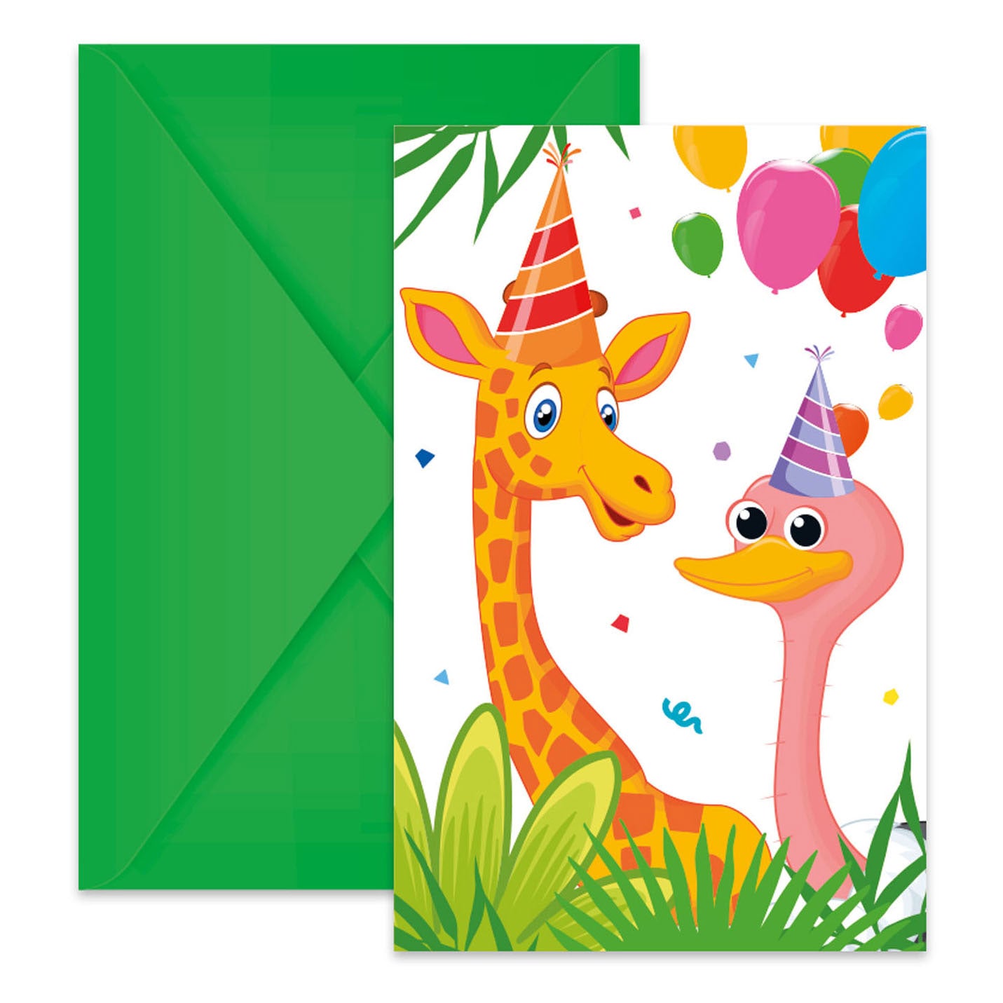 Inviti e buste FSC Jungle Balloons, 6st.