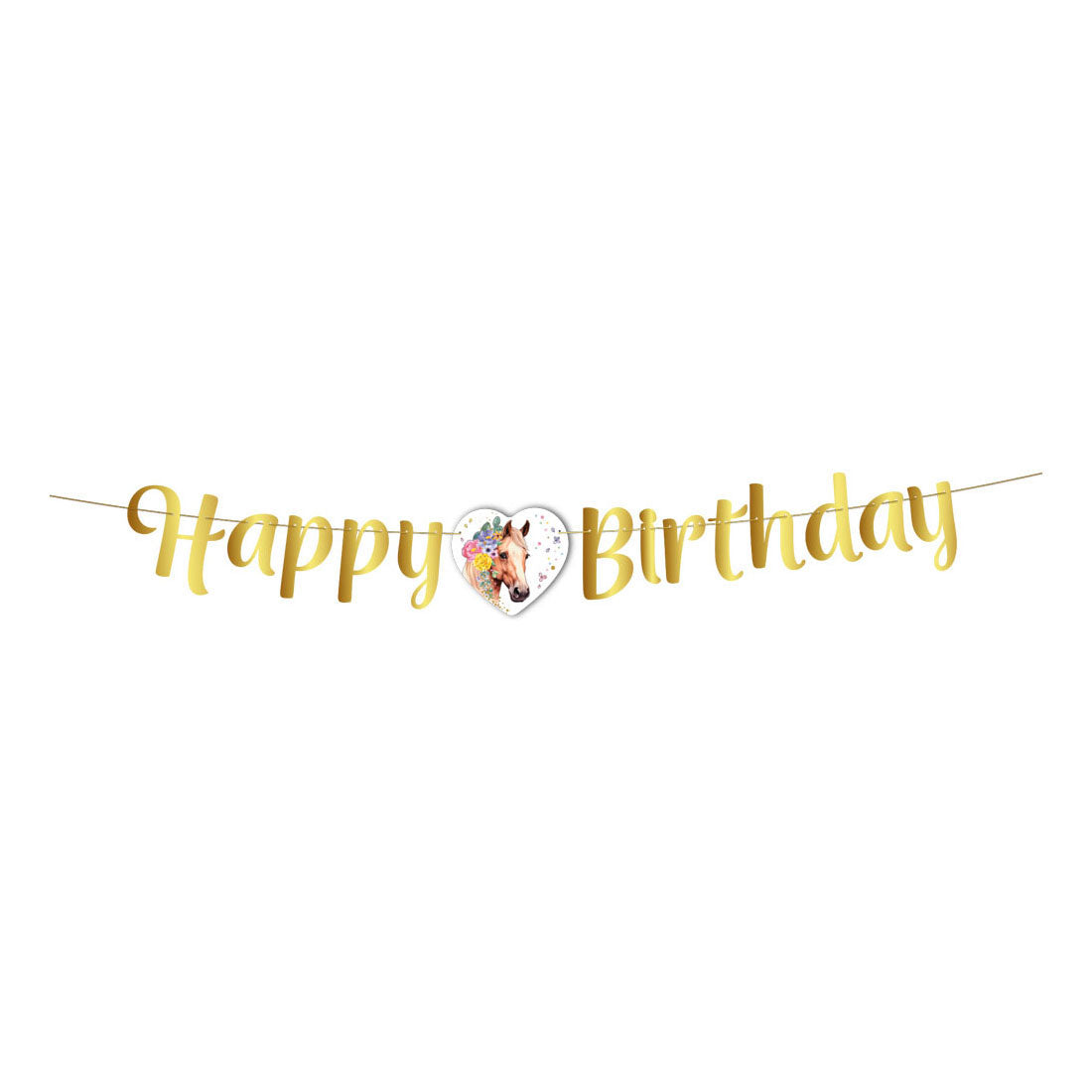Globos linea bandiera cavalli buon compleanno - 2m