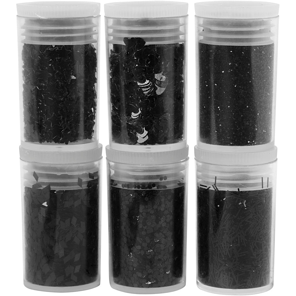 Creativ empresa purpurina y lentejuelas, negro, 6x5 gr 1 caja