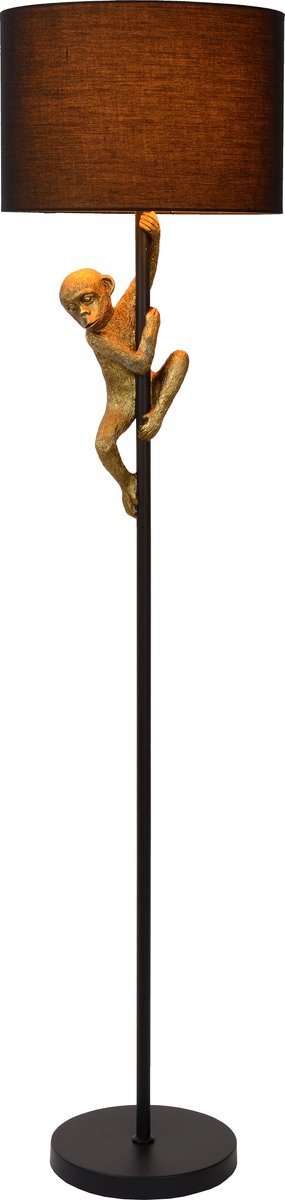 Lucide extravaganza chimp - lampada da terra - ø 35 cm - 1xe27 - nero
