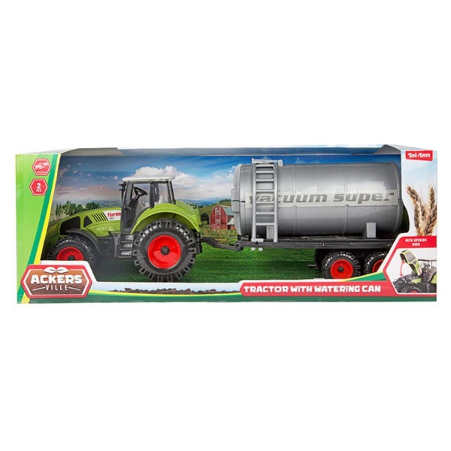 Tractor tractor con tanque de agua verde 20 cm