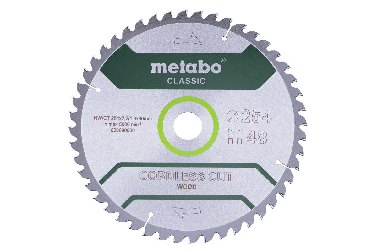 Accessori Metabo lama per sega circolare a batteriacutclassic ø 254x30 48 wz 5° b - 628691000