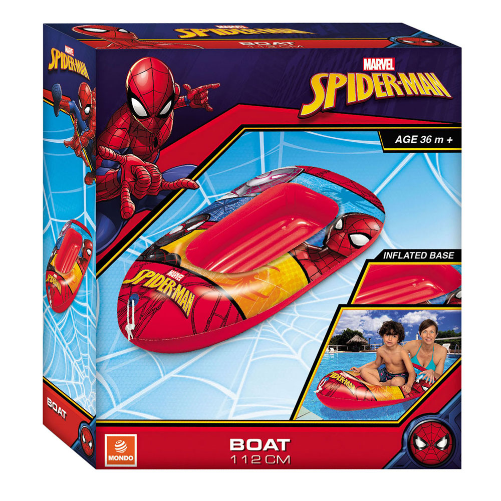 Mondo gonfiabile in barca Spiderman, 112 cm