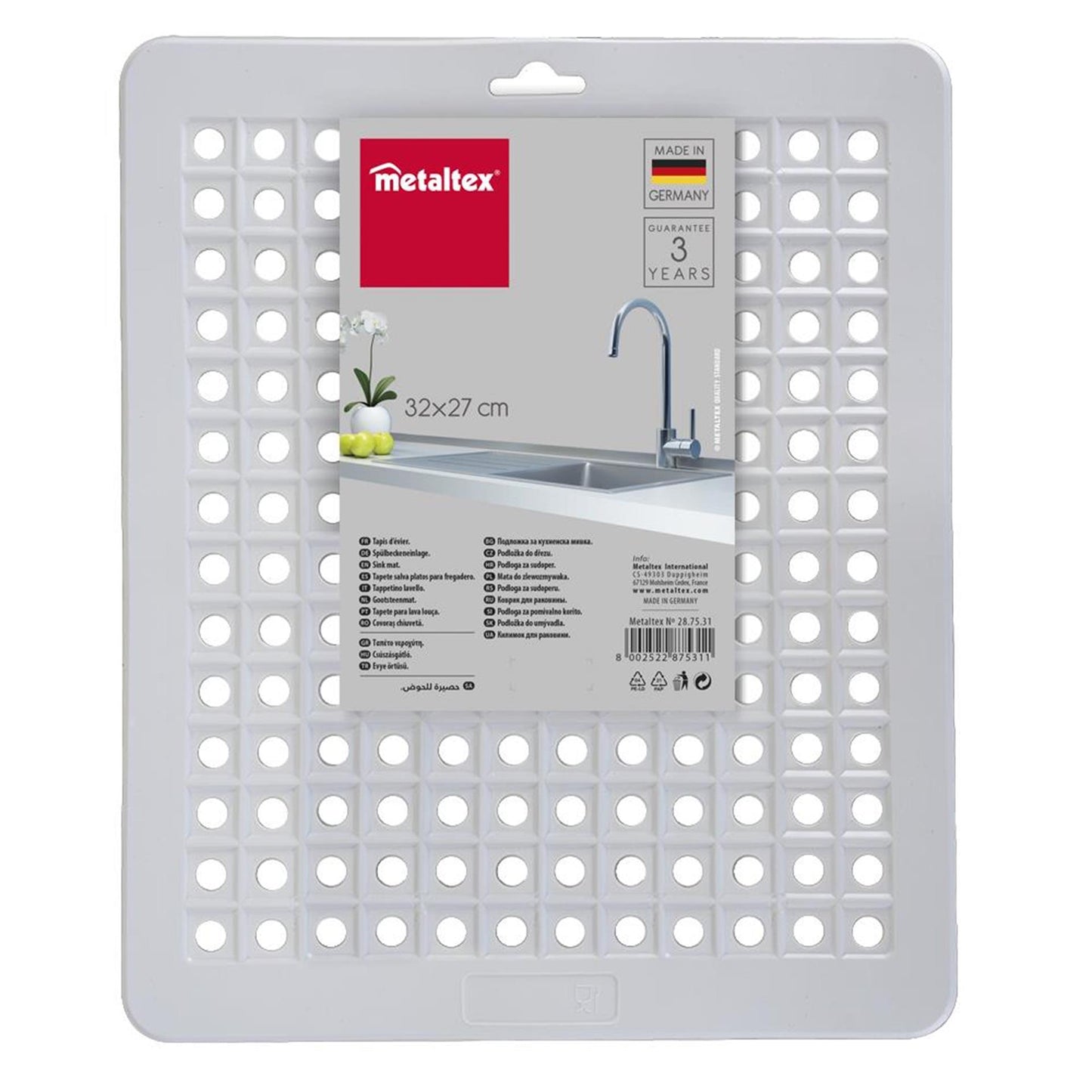 Alfombrilla fregadero metaltex 31,5x27cm