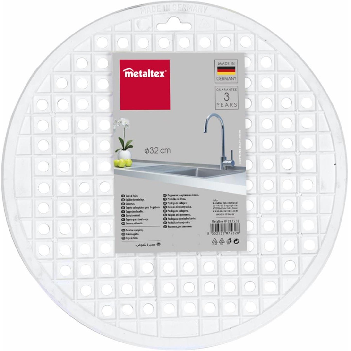 Alfombrilla de fregadero Metaltex redonda ø32cm