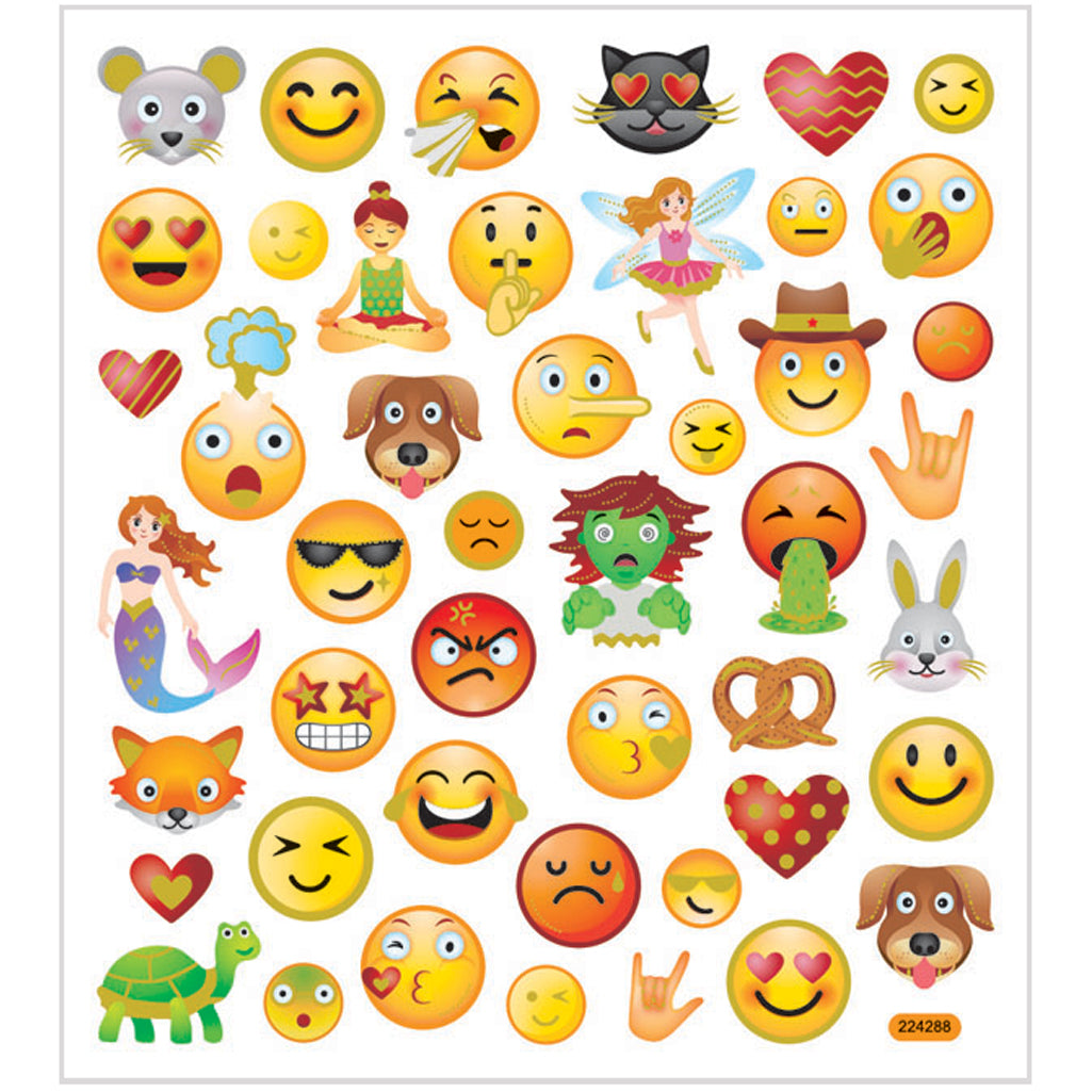 Pegatinas de empresa Creativ, emojis, hoja 15x16,5 cm, 1 hoja