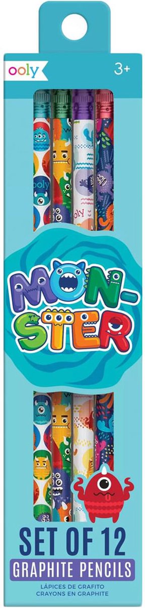 Ooly - Matite in grafite Monster - 12 matite con design Monster