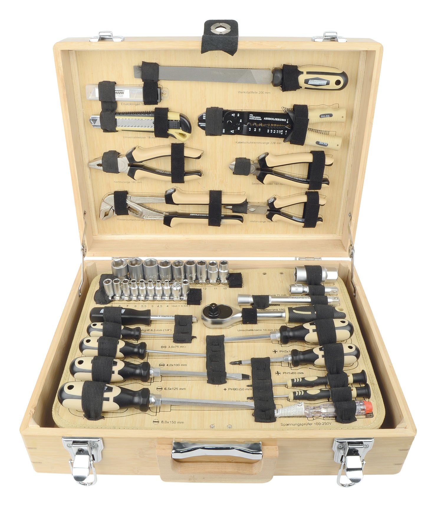 Brüder Mannesmann Brüder Mannesmann Set di strumenti a 108 pezzi Sception in bambù