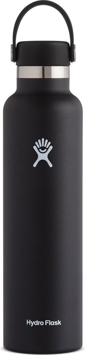 Hydro flask standard mouth flex cap drinkfles (709 ml) - zwart