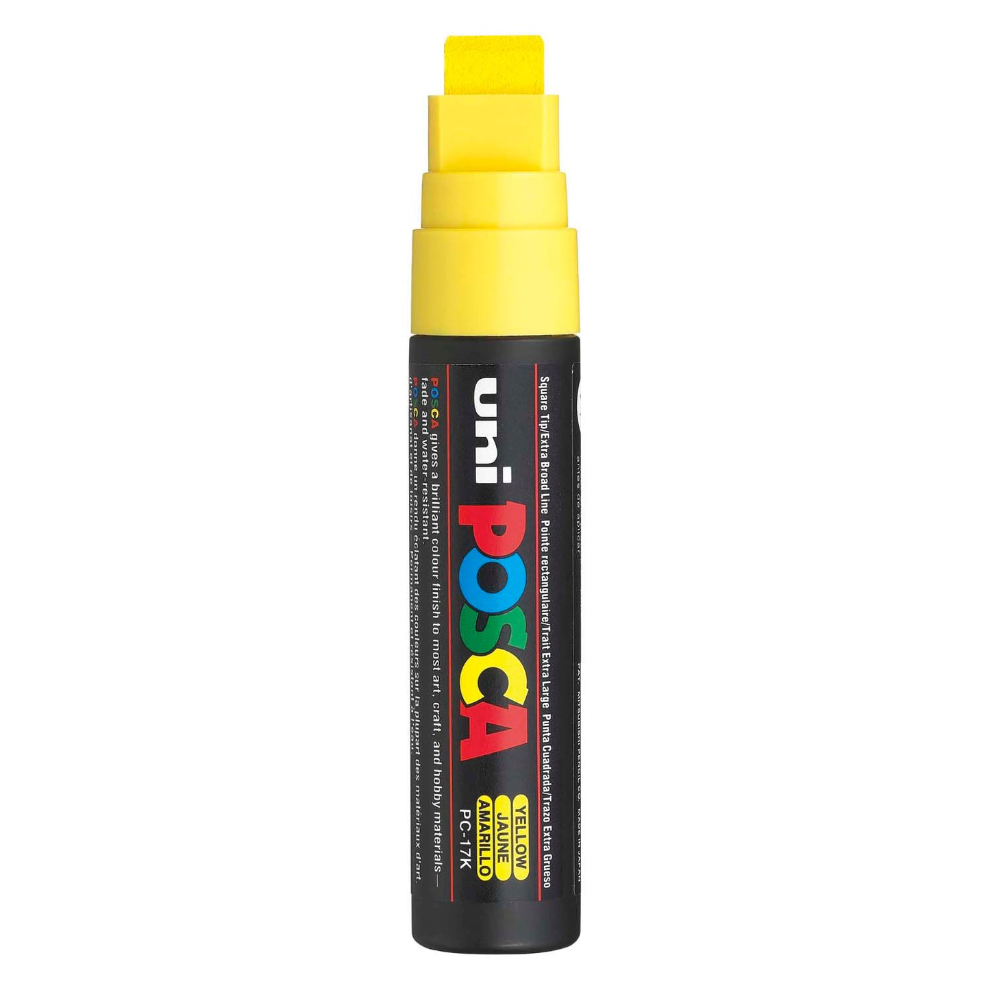 UNI-POSCA Posca Marker, AFM PC-17K, spessore della linea 15 mm, extra largo, giallo, 1 pezzo