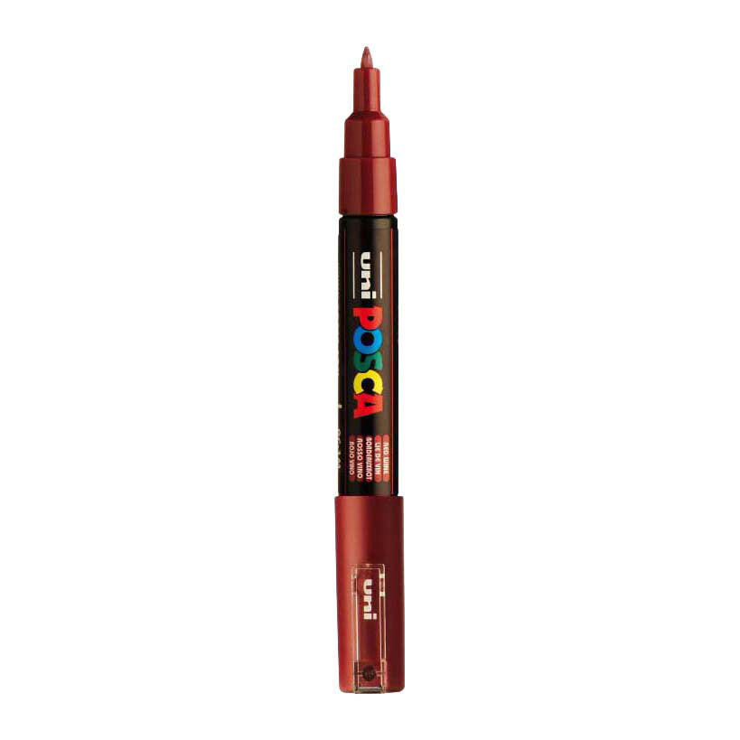 UNI-POSCA POSCA MARKER, AFM PC-1M, spessore della linea 0,7 mm, extra-fijn, vino rosso, 1 pezzo