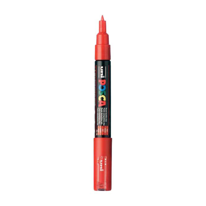 Uni posca verfmarker 1mc rood - conische punt - 1 mm