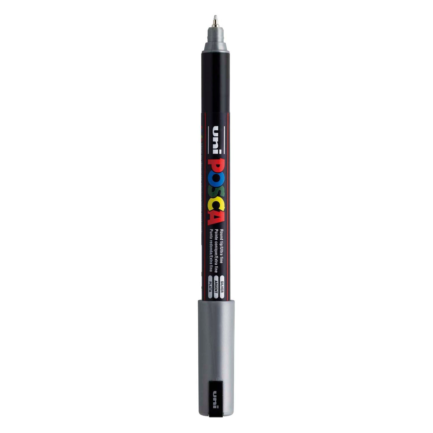 UNI-POSCA POSCA MARKER, AFM PC-1MR, spessore della linea 0,7 mm, extra-fine, argento, 1 pezzo