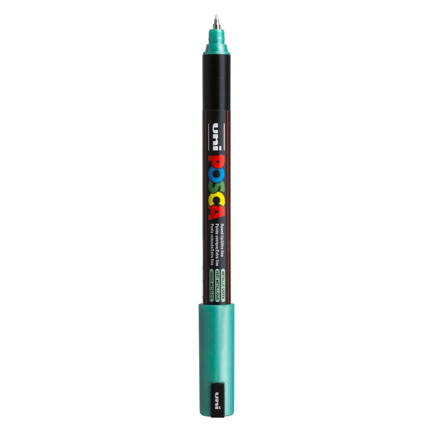 UNI-POSCA POSCA MARKER, AFM PC-1MR, spessore della linea 0,7 mm, extra-fine, metallico verde, 1 pezzo