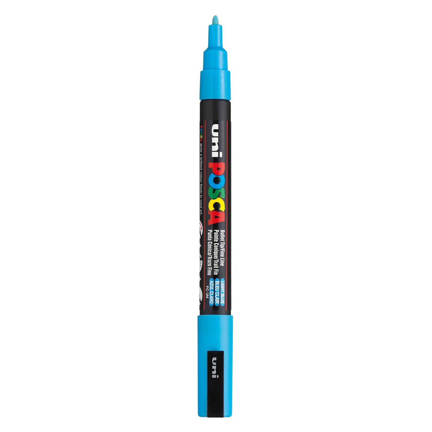 Uni posca pc3m acrylmarker lichtblauw - ronde punt tot 1,3 mm