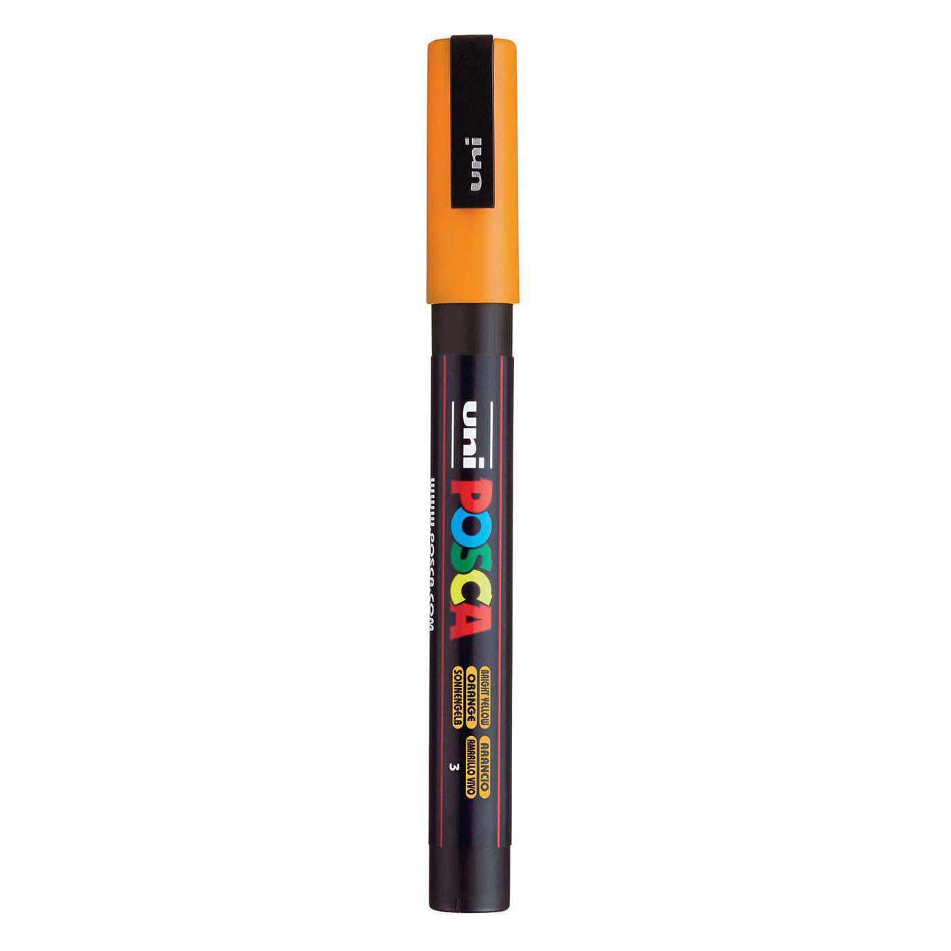 UNI-POSCA Posca Marker, AFM PC-3M, spessore della linea 0,9-1,3 mm, fine, giallo brillante, 1 pezzo