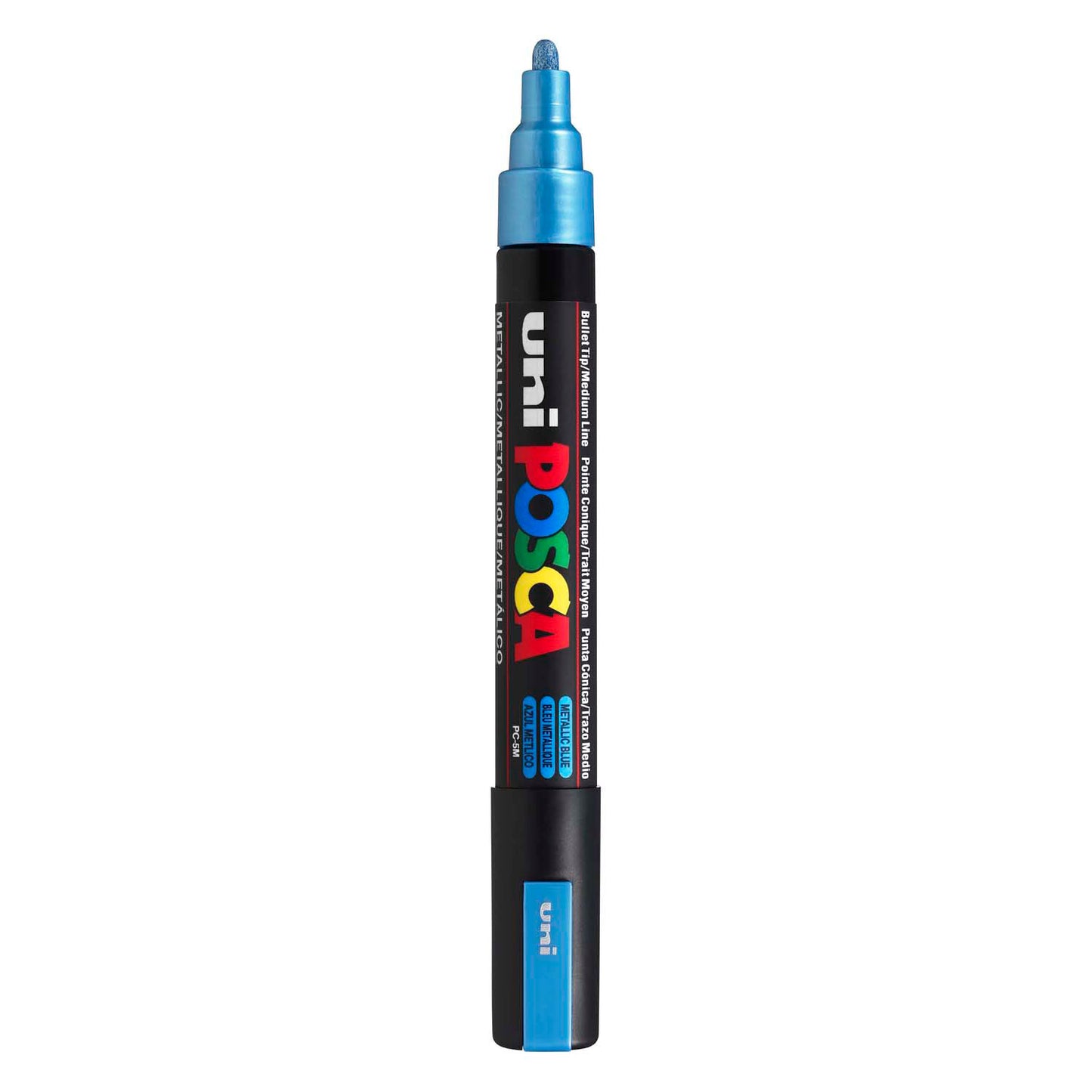 Marcador POSCA uni-Posca, AFM PC-5M, espesor de línea 2.5 mm, medio, azul metálico, 1 pieza