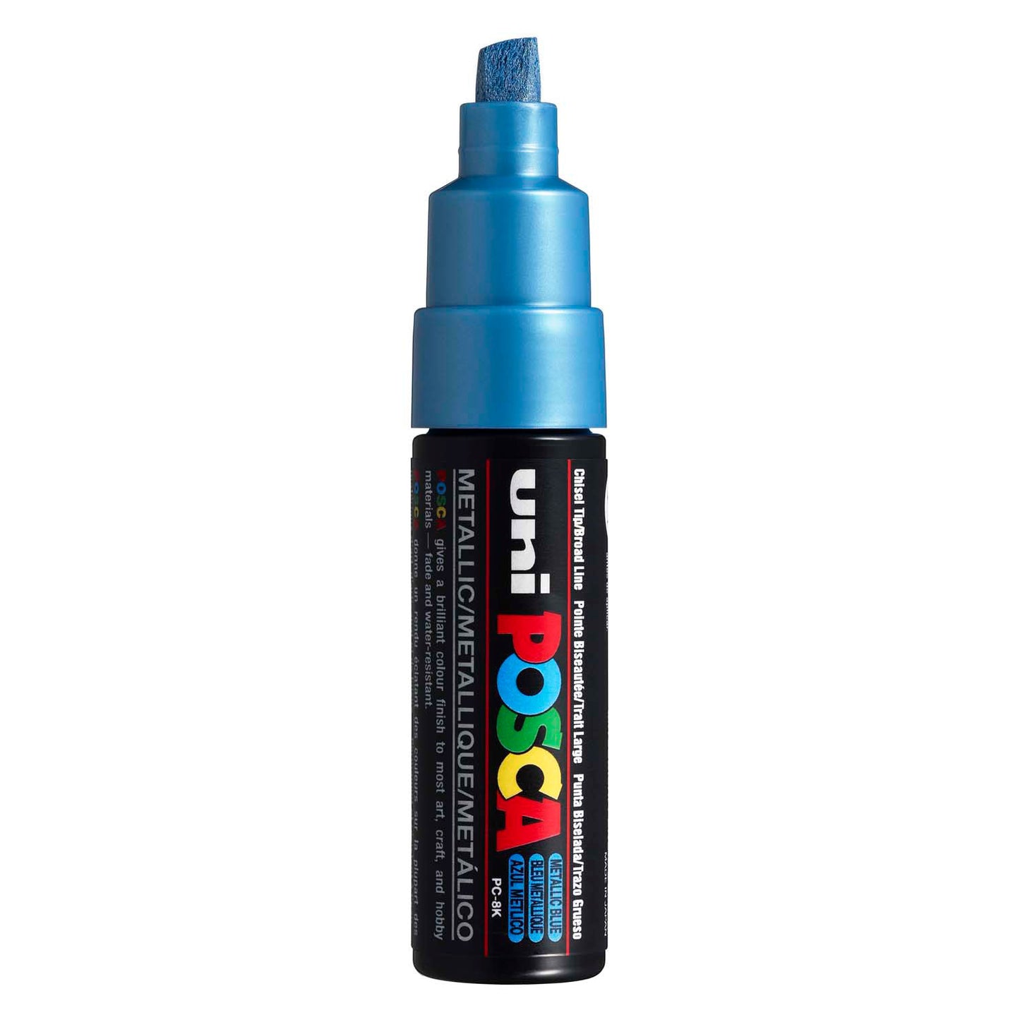 Marcatore Posca uni-POSCA, AFM PC-8K, spessore della linea 8 mm, largo, blu metallico, 1 pezzo