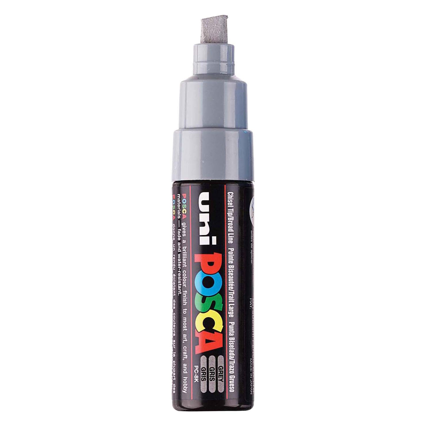 UNI-POSCA POSCA MARKER, AFM PC-8K, spessore della linea 8 mm, largo, grigio, 1 pezzo
