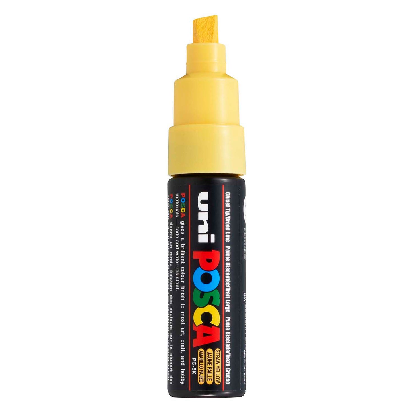 UNI-POSCA POSCA MARKER, AFM PC-8K, spessore della linea 8 mm, largo, giallo paglia, 1 pezzo