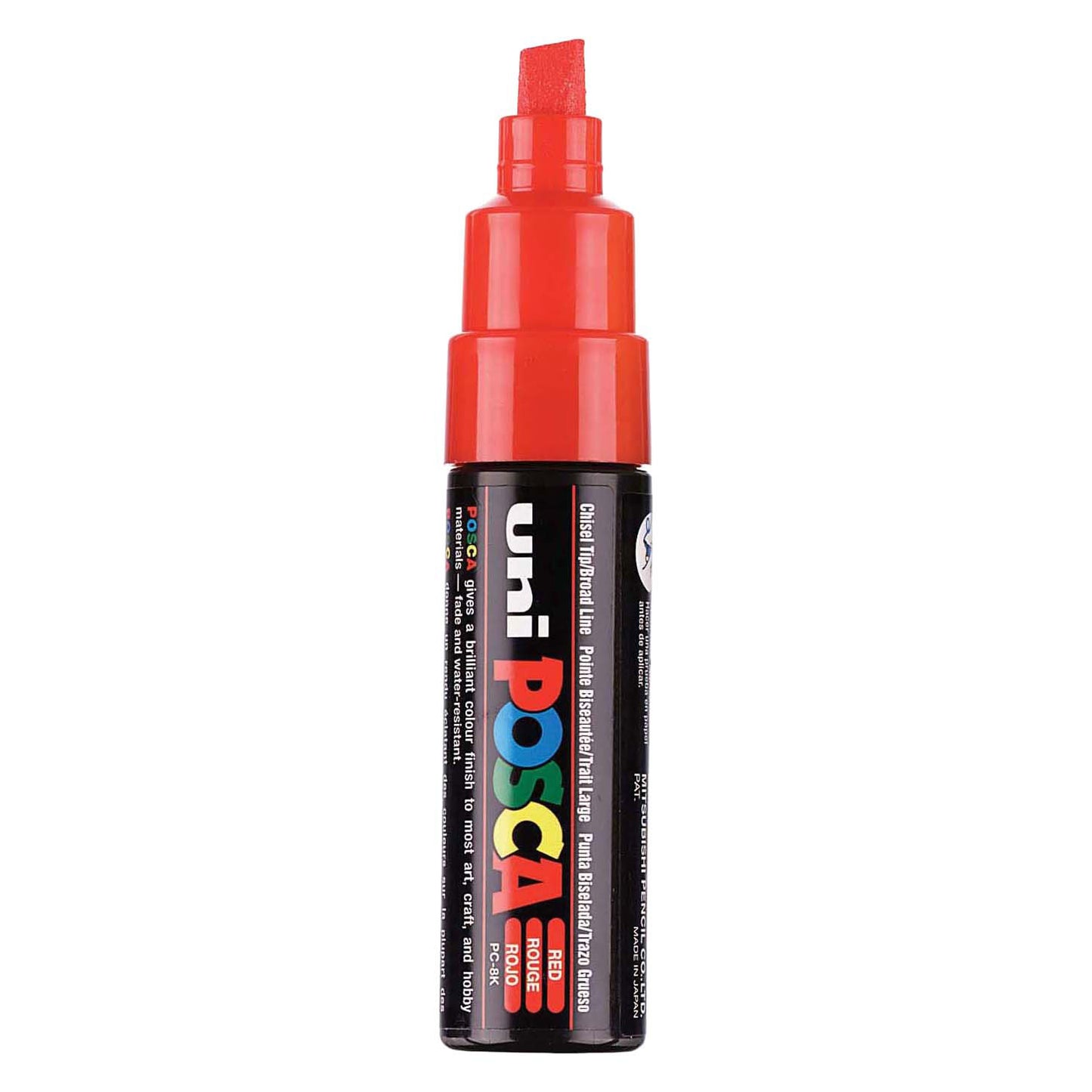 UNI-POSCA POSCA MARKER, AFM PC-8K, spessore della linea 8 mm, largo, rosso, 1 pezzo