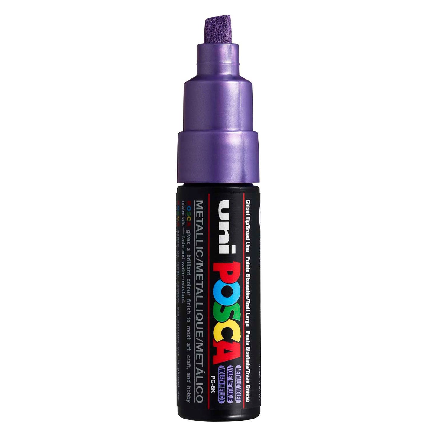 UNI-POSCA Posca Marker, AFM PC-8K, spessore della linea 8 mm, larghezza, viola metallica, 1 pezzo